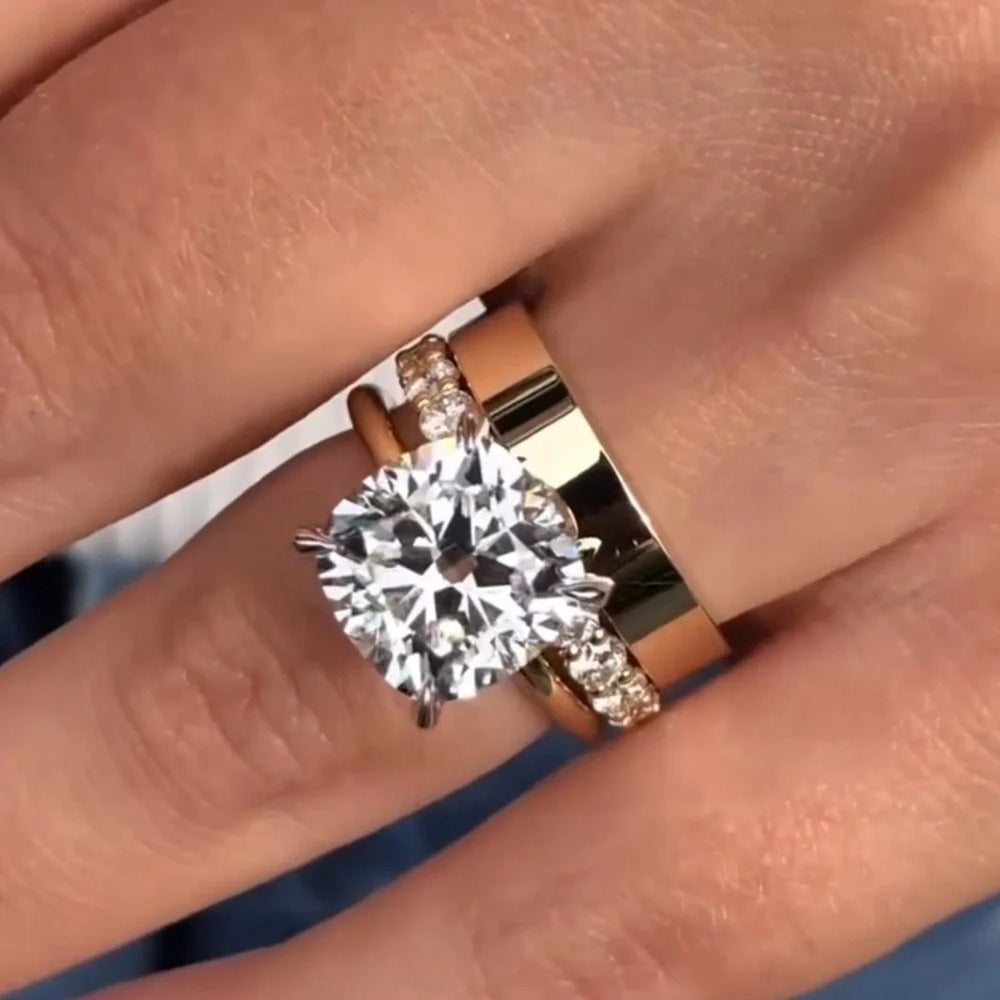 S925 Sterling Silver Ring Set Of Three Pieces For Women