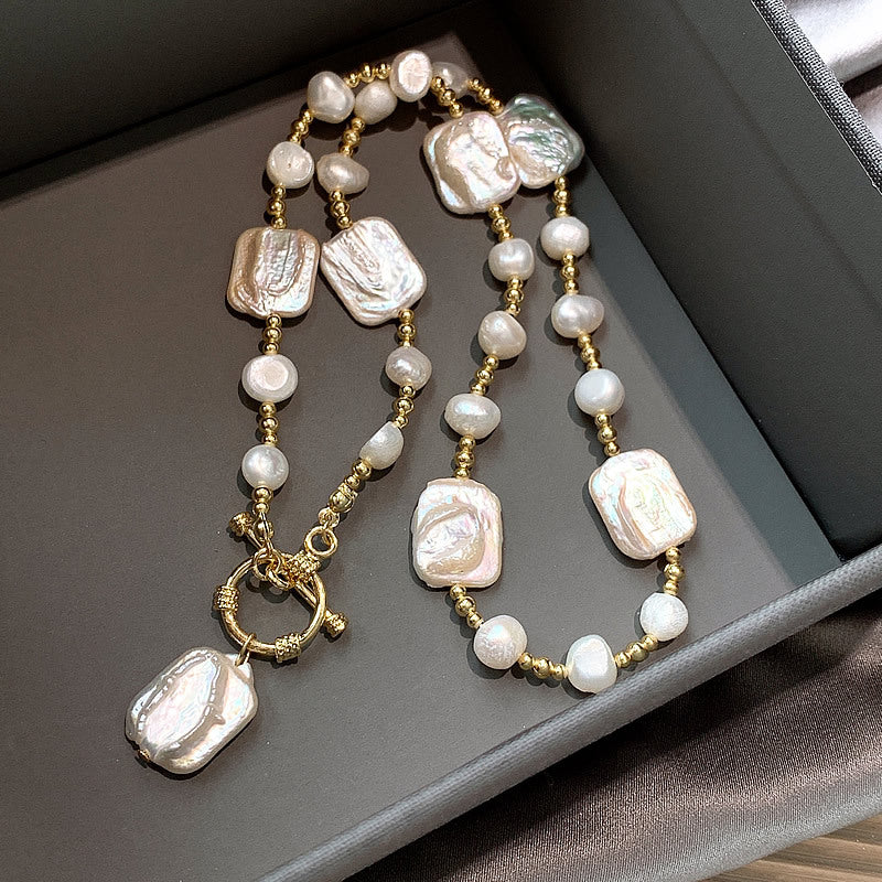 Alien Irregular Pearl OT Clasp Necklace Design