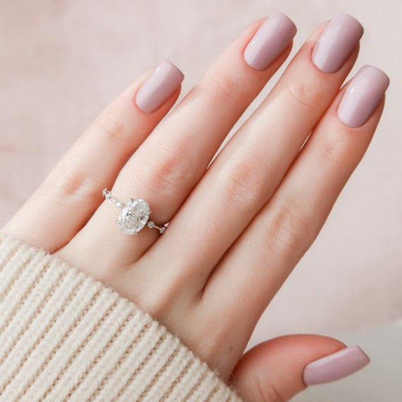 Moissanite Ring In Rose Gold Delicate Band