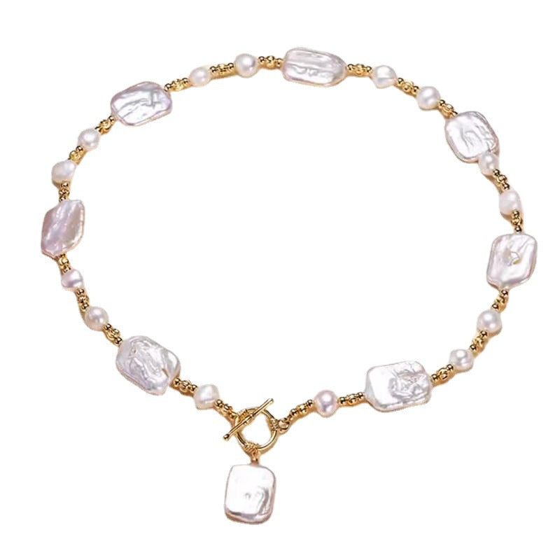 Alien Irregular Pearl OT Clasp Necklace Design
