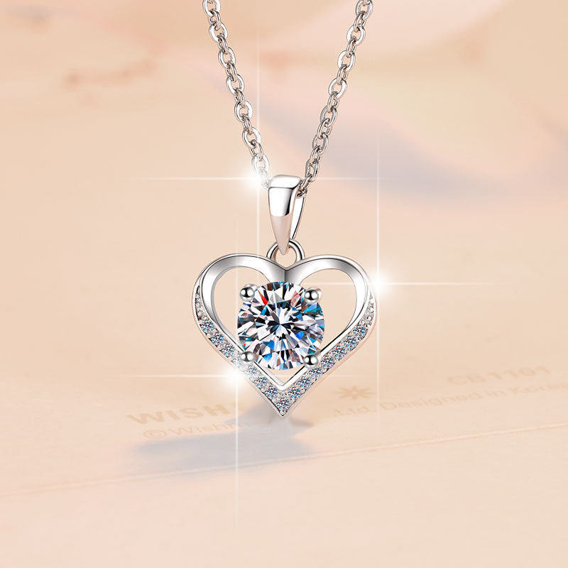 D-Color Moissanite 18K Gold Plated Chanel-Style 925 Sterling Silver Necklace