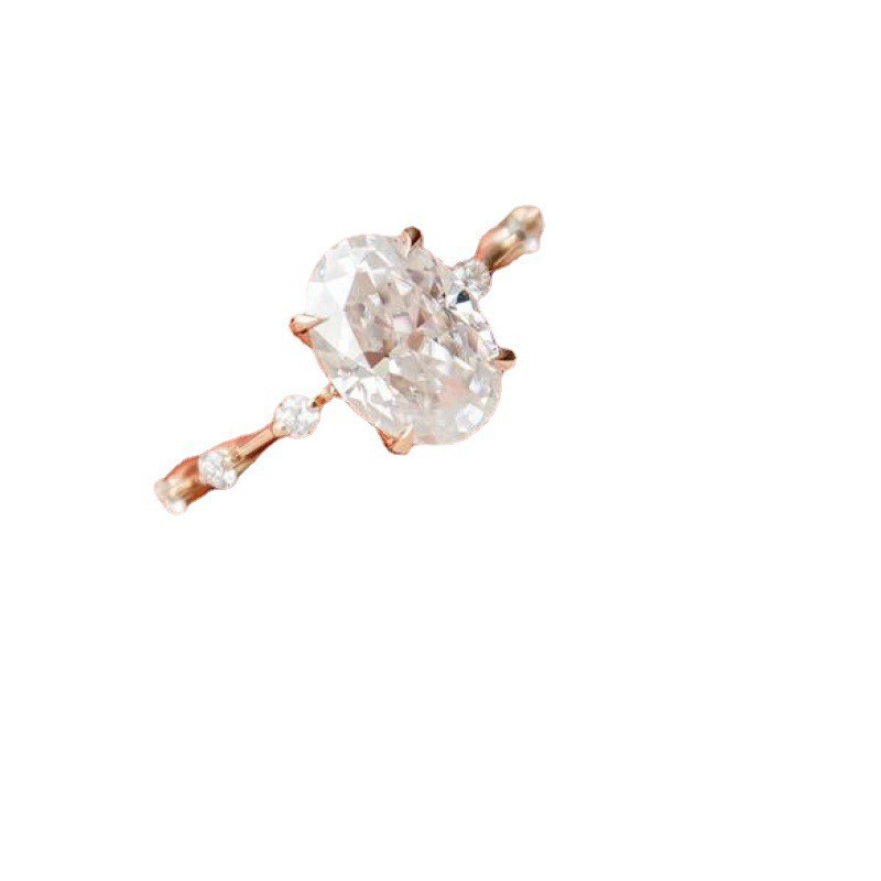 Moissanite Ring In Rose Gold Delicate Band